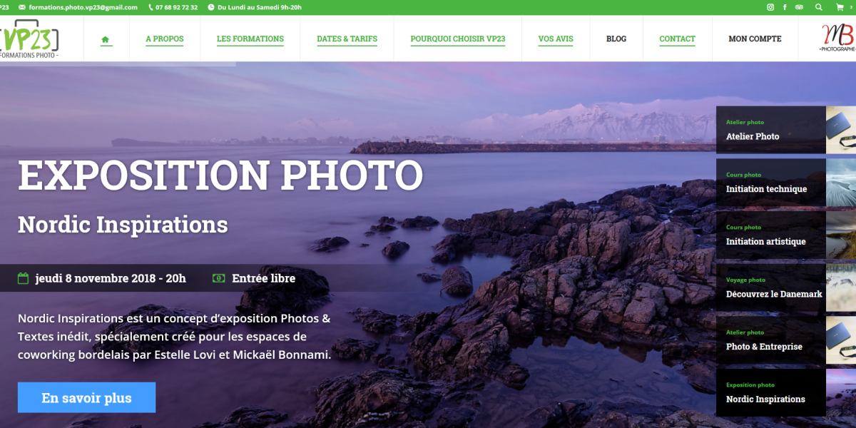 Accueil site web Accueil site web VP23 - Formations photo - Bordeaux - Mickaël Bonnami Photographe