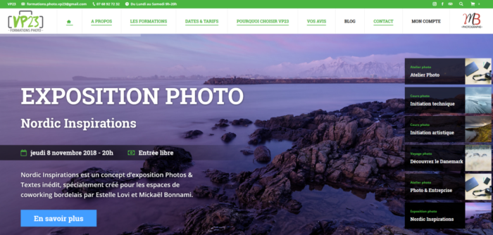 Accueil site web VP23 - Formations photo - Bordeaux - Mickaël Bonnami Photographe